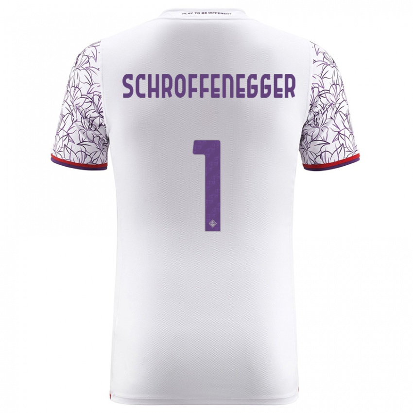 Mænd Katja Schroffenegger #1 Hvid Udebane Spillertrøjer 2023/24 Trøje T-Shirt