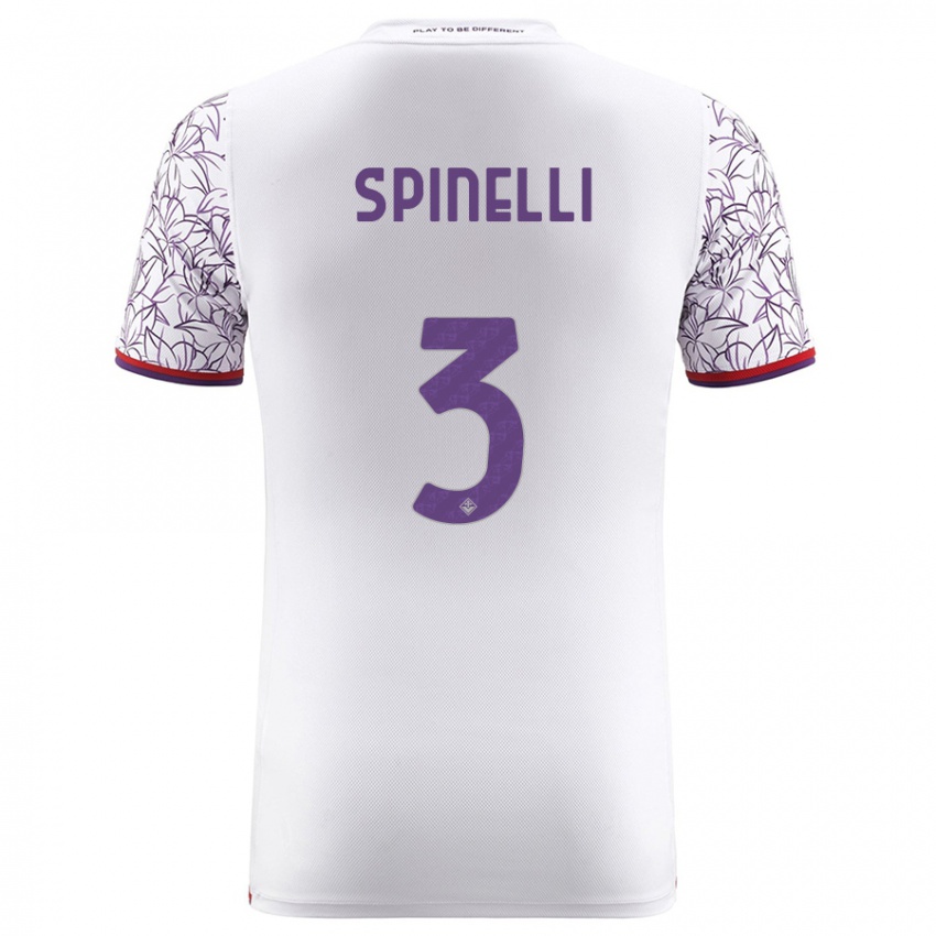 Mænd Giorgia Spinelli #3 Hvid Udebane Spillertrøjer 2023/24 Trøje T-Shirt