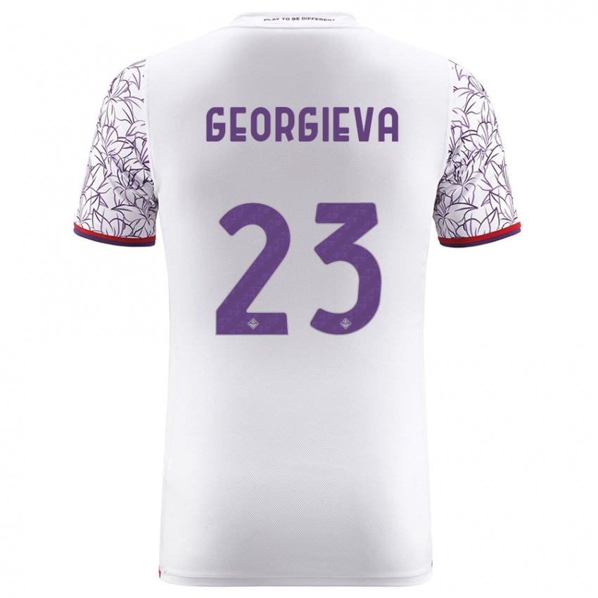 Mænd Marina Georgieva #23 Hvid Udebane Spillertrøjer 2023/24 Trøje T-Shirt