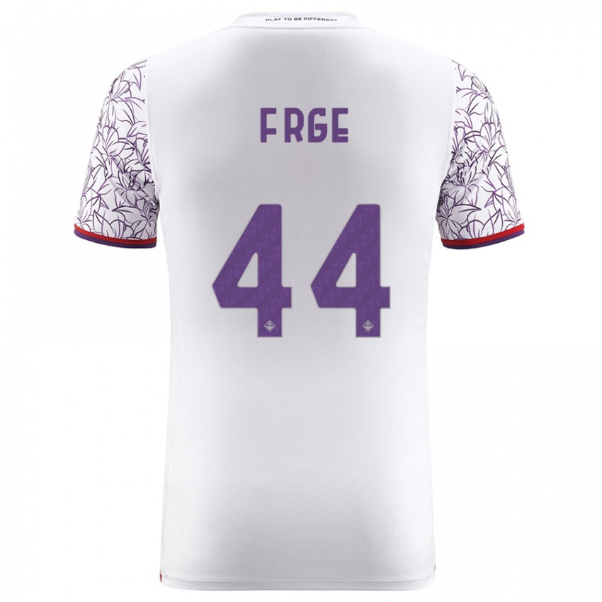 Mænd Emma Færge #44 Hvid Udebane Spillertrøjer 2023/24 Trøje T-Shirt