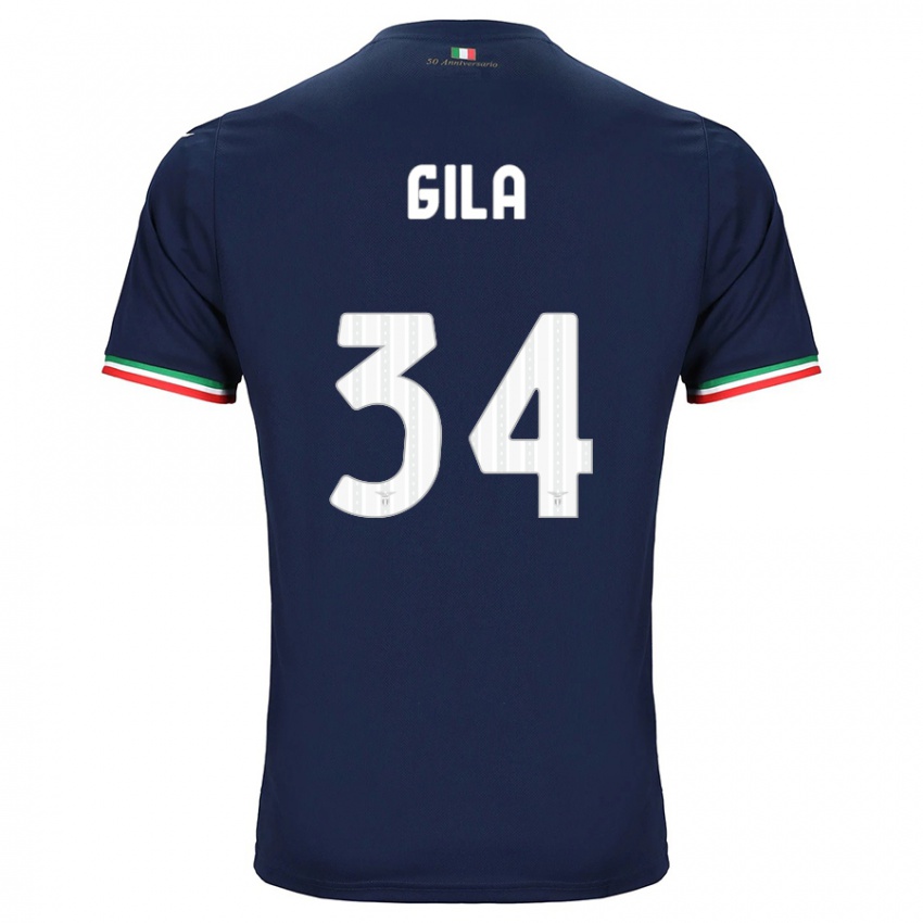 Mænd Mario Gila #34 Flåde Udebane Spillertrøjer 2023/24 Trøje T-Shirt