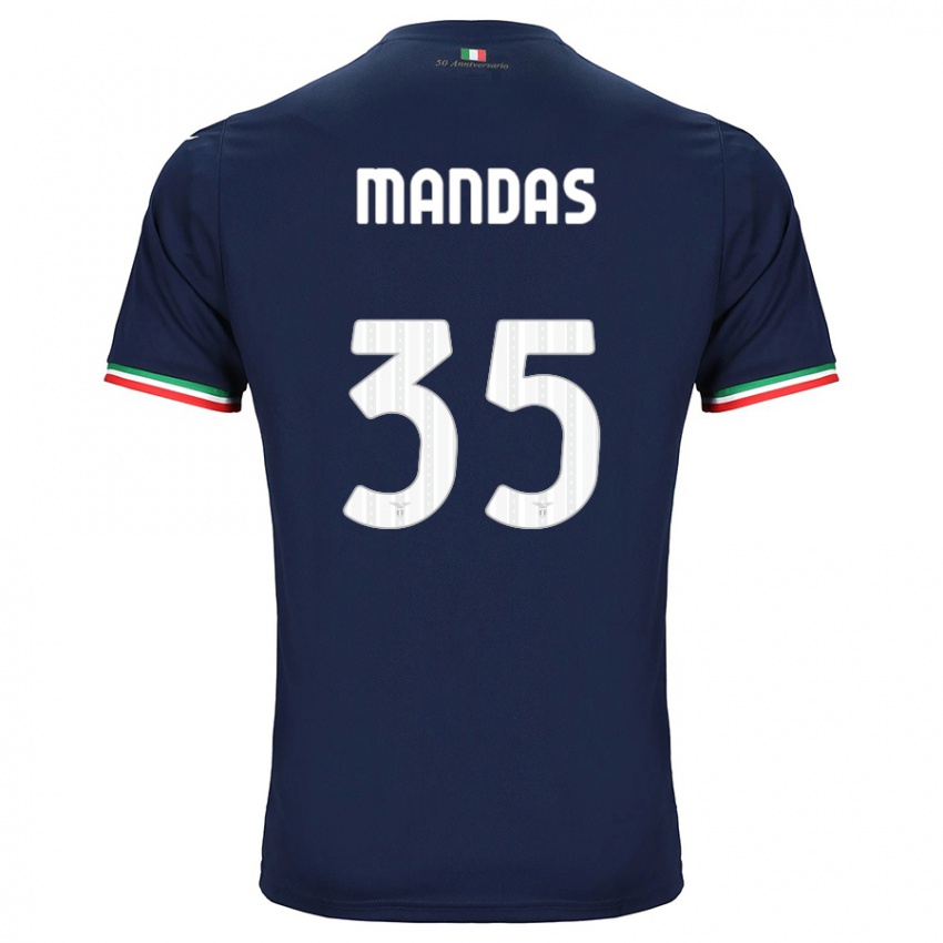 Mænd Christos Mandas #35 Flåde Udebane Spillertrøjer 2023/24 Trøje T-Shirt
