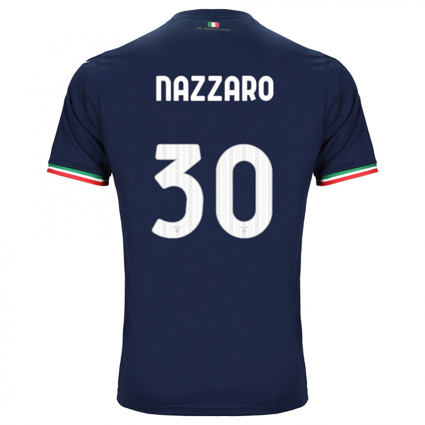Mænd Marco Nazzaro #30 Flåde Udebane Spillertrøjer 2023/24 Trøje T-Shirt