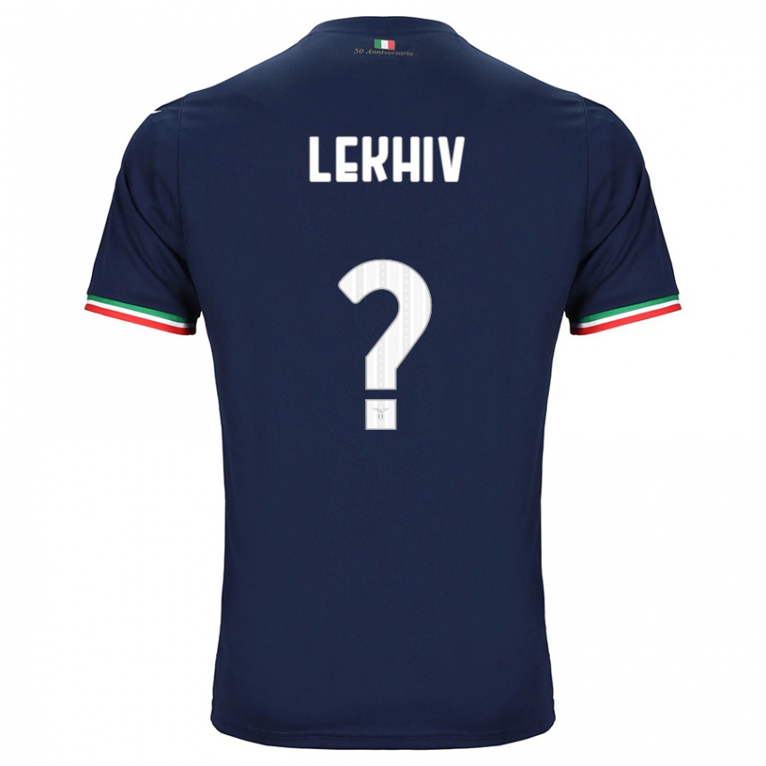 Mænd Maksym Lekhiv #0 Flåde Udebane Spillertrøjer 2023/24 Trøje T-Shirt