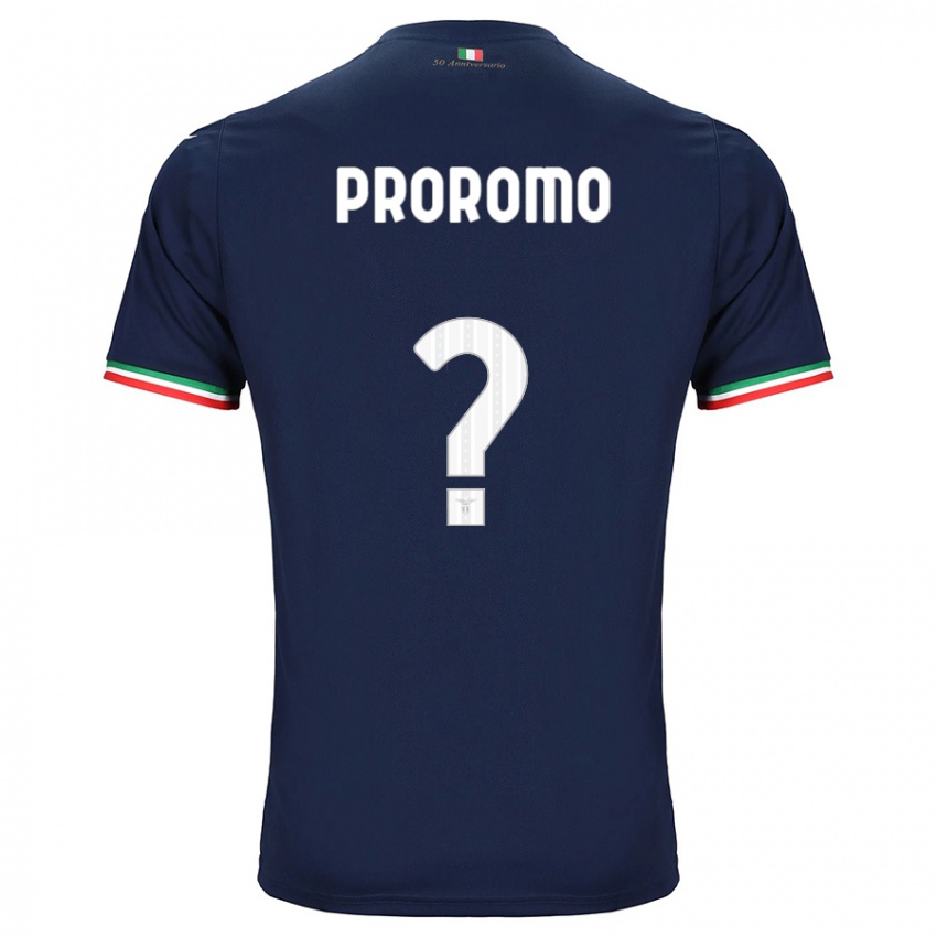 Mænd Tommaso Proromo #0 Flåde Udebane Spillertrøjer 2023/24 Trøje T-Shirt