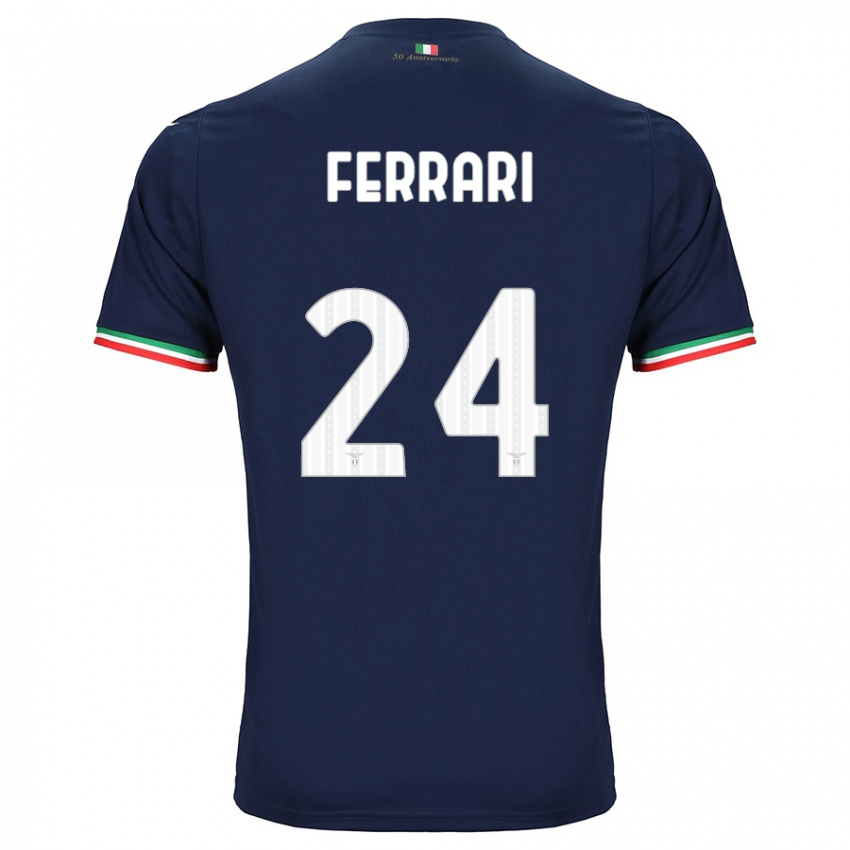 Mænd Lorenzo Ferrari #24 Flåde Udebane Spillertrøjer 2023/24 Trøje T-Shirt