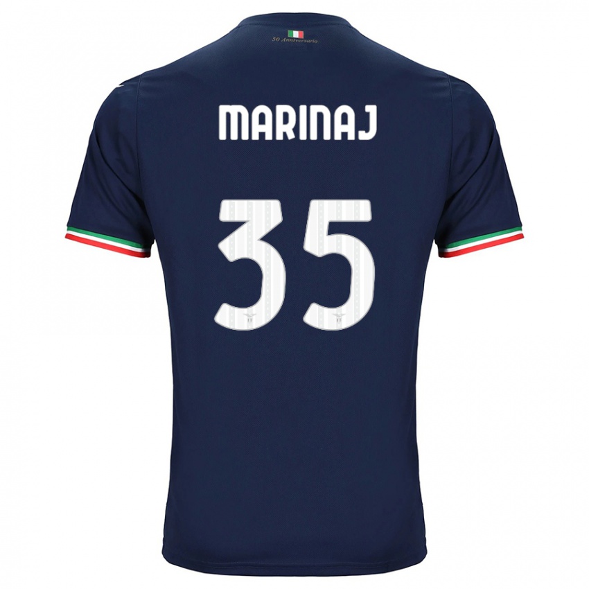 Mænd Kledi Marinaj #35 Flåde Udebane Spillertrøjer 2023/24 Trøje T-Shirt