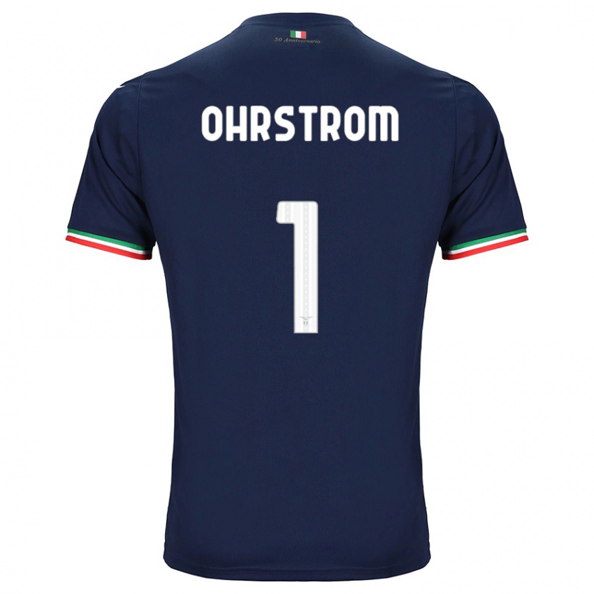 Mænd Stephanie Ohrstrom #1 Flåde Udebane Spillertrøjer 2023/24 Trøje T-Shirt