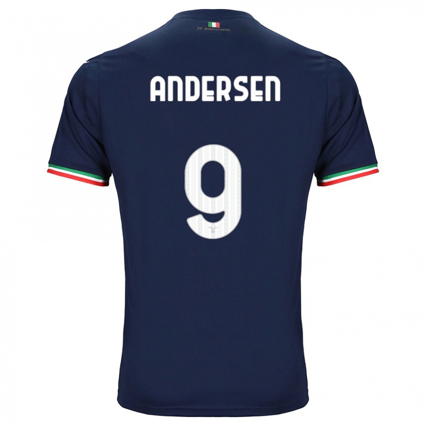 Mænd Signe Holt Andersen #9 Flåde Udebane Spillertrøjer 2023/24 Trøje T-Shirt