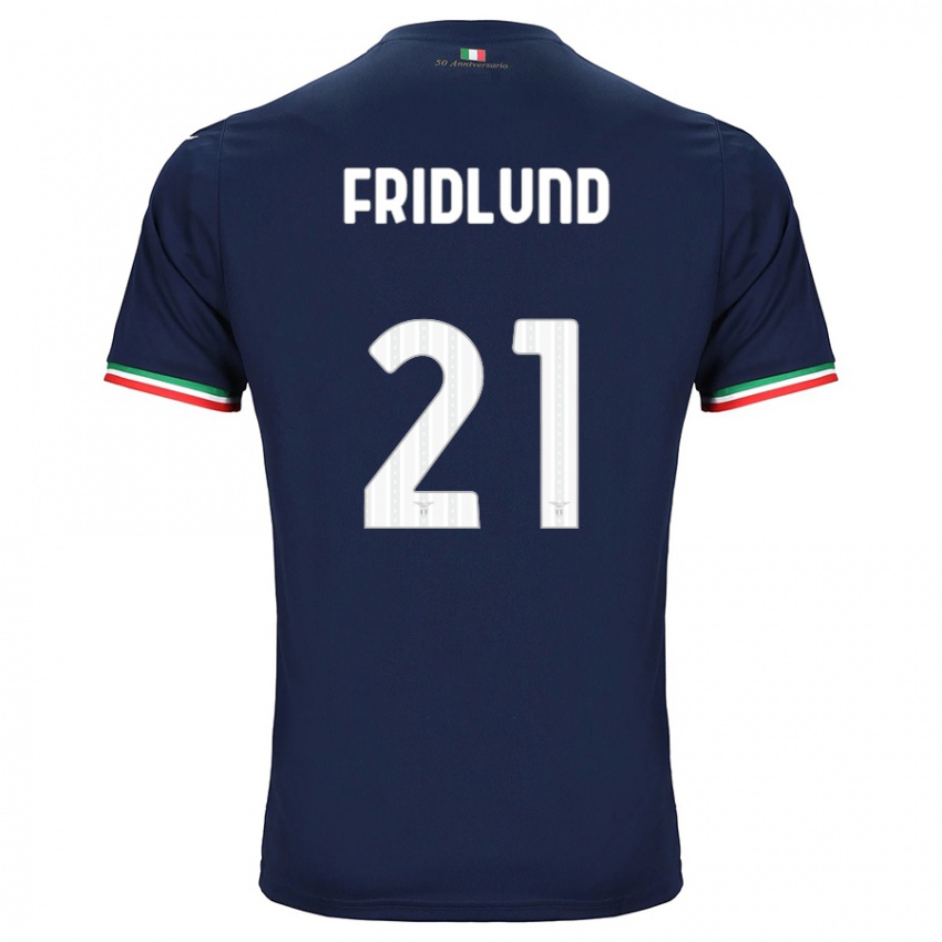 Mænd Johanne Fridlund #21 Flåde Udebane Spillertrøjer 2023/24 Trøje T-Shirt