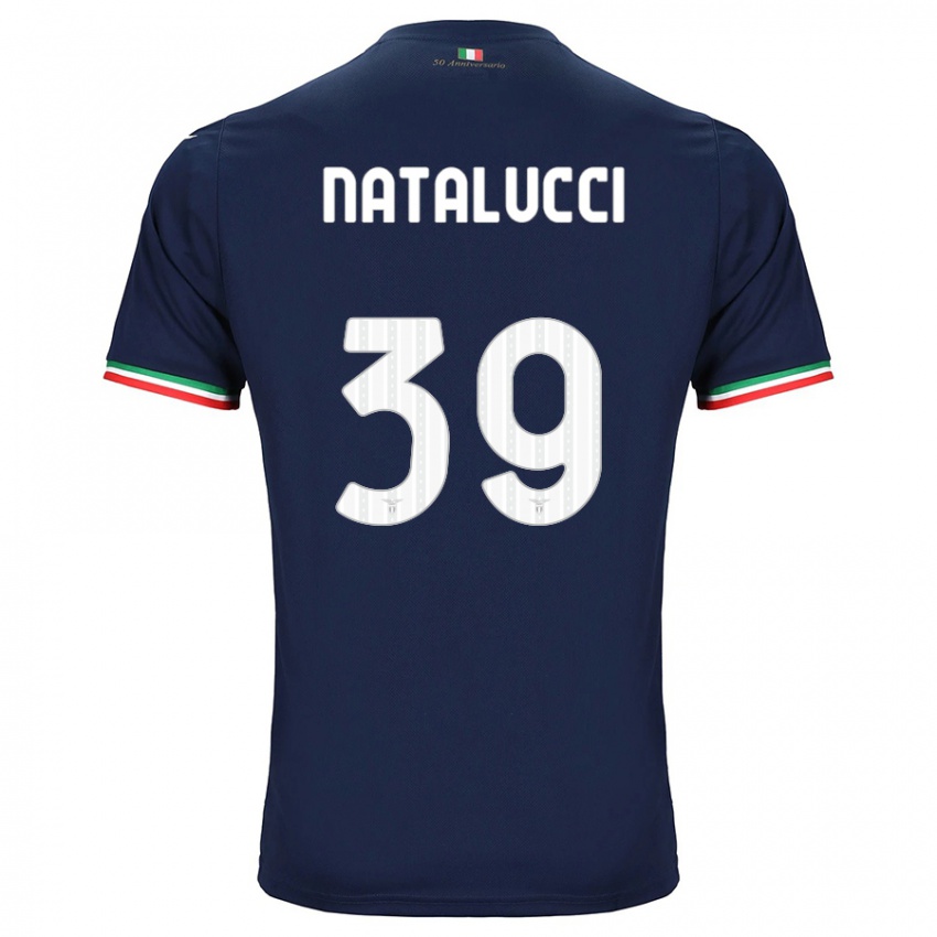 Mænd Serena Natalucci #39 Flåde Udebane Spillertrøjer 2023/24 Trøje T-Shirt