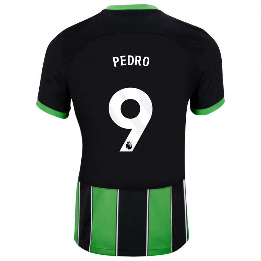 Mænd João Pedro #9 Sort Grøn Udebane Spillertrøjer 2023/24 Trøje T-Shirt