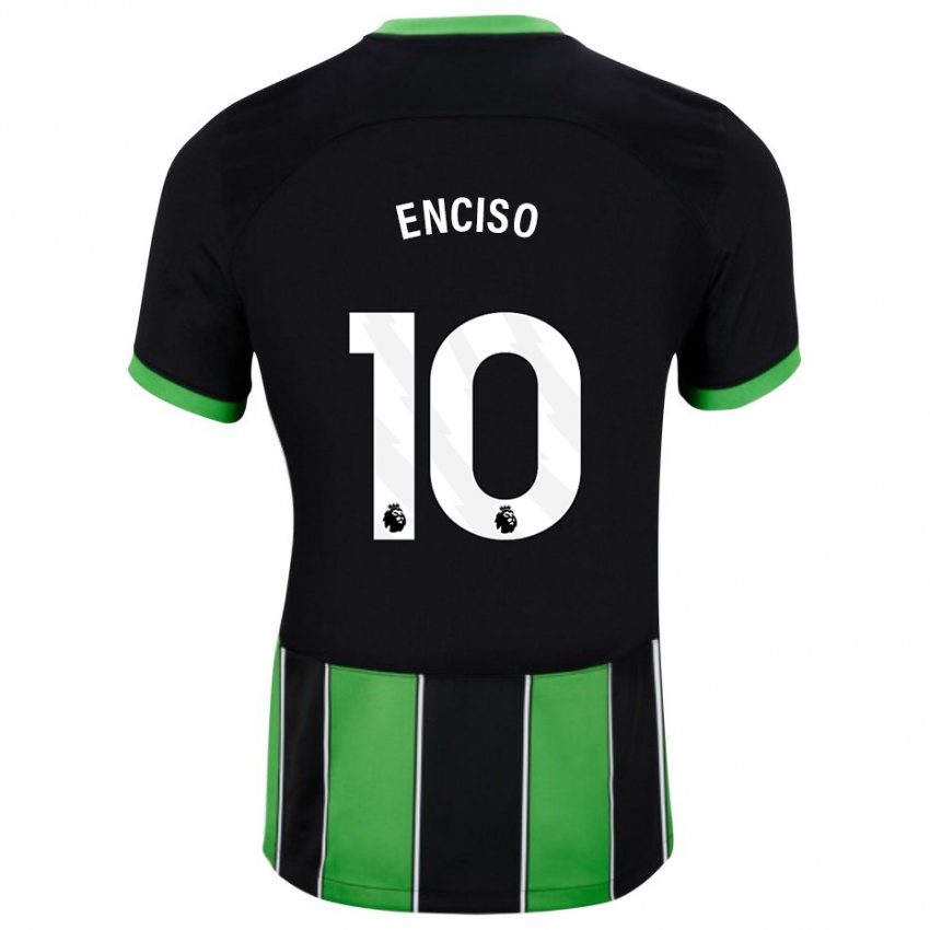 Mænd Julio Enciso #10 Sort Grøn Udebane Spillertrøjer 2023/24 Trøje T-Shirt