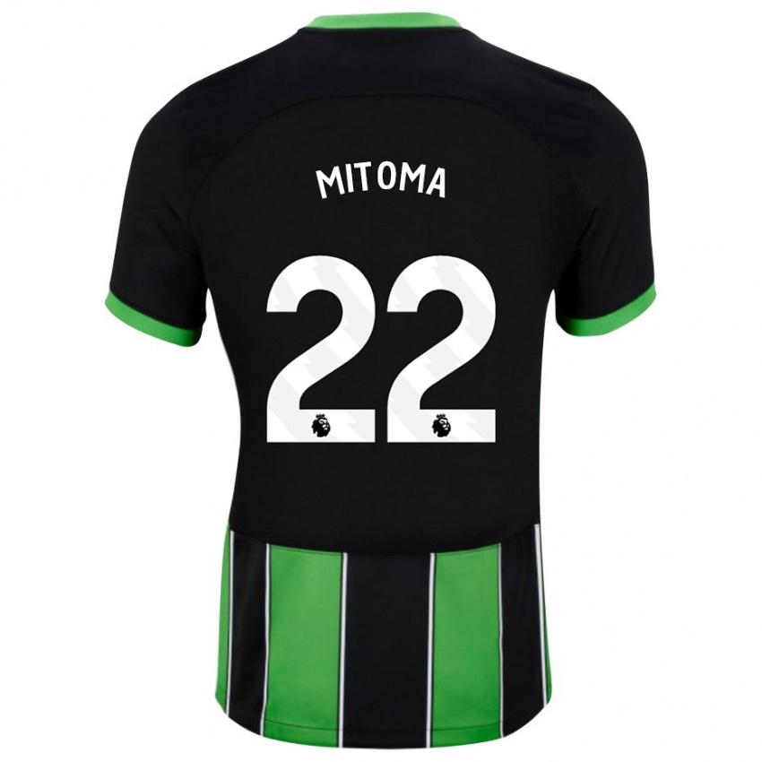 Mænd Kaoru Mitoma #22 Sort Grøn Udebane Spillertrøjer 2023/24 Trøje T-Shirt