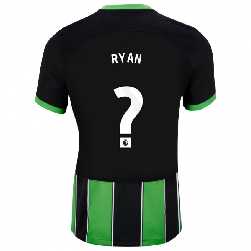 Mænd Kain Ryan #0 Sort Grøn Udebane Spillertrøjer 2023/24 Trøje T-Shirt