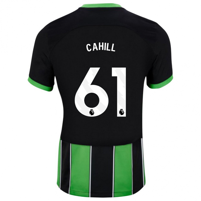 Mænd Killian Cahill #61 Sort Grøn Udebane Spillertrøjer 2023/24 Trøje T-Shirt