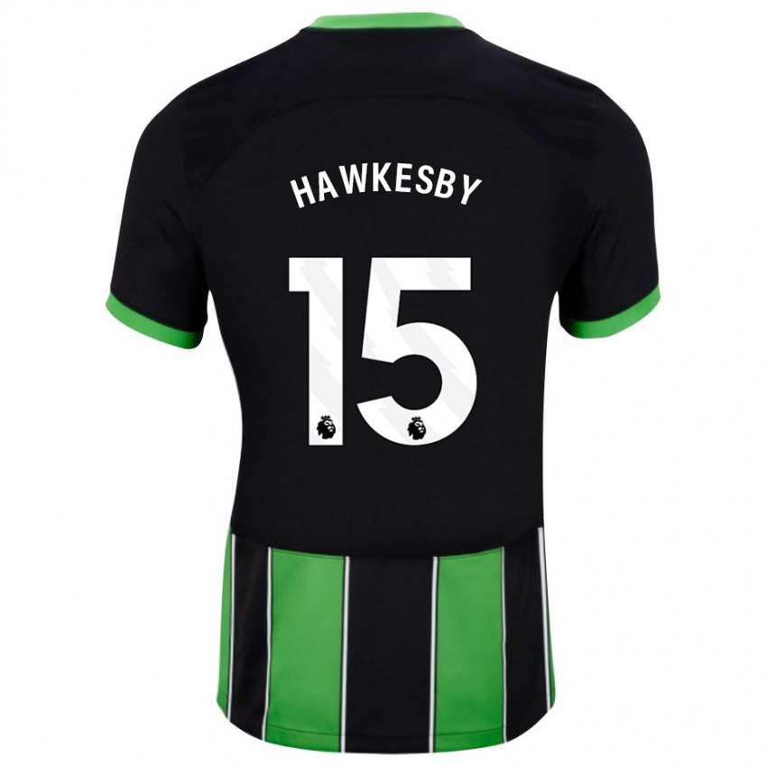 Mænd Mackenzie Hawkesby #15 Sort Grøn Udebane Spillertrøjer 2023/24 Trøje T-Shirt