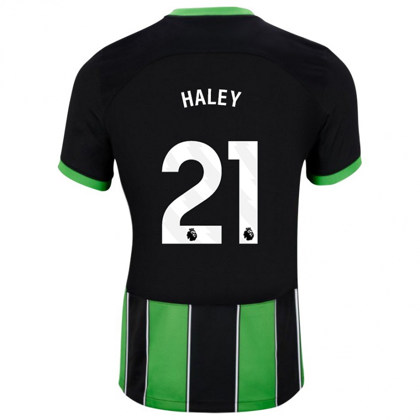 Mænd Madison Haley #21 Sort Grøn Udebane Spillertrøjer 2023/24 Trøje T-Shirt