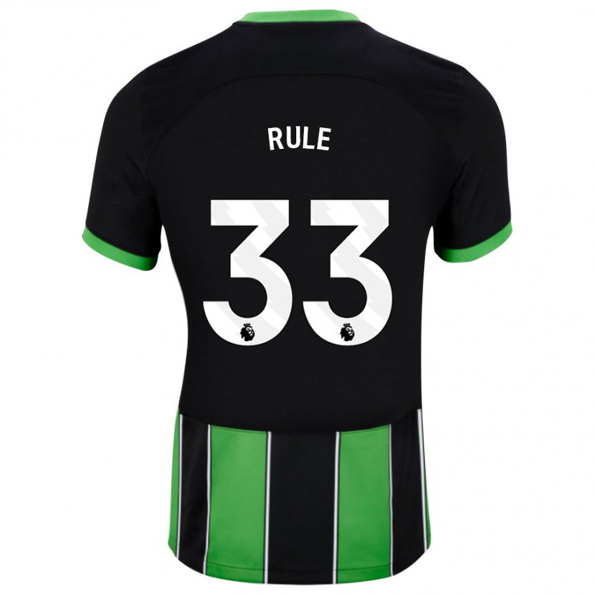 Mænd Charlize Jayde Rule #33 Sort Grøn Udebane Spillertrøjer 2023/24 Trøje T-Shirt