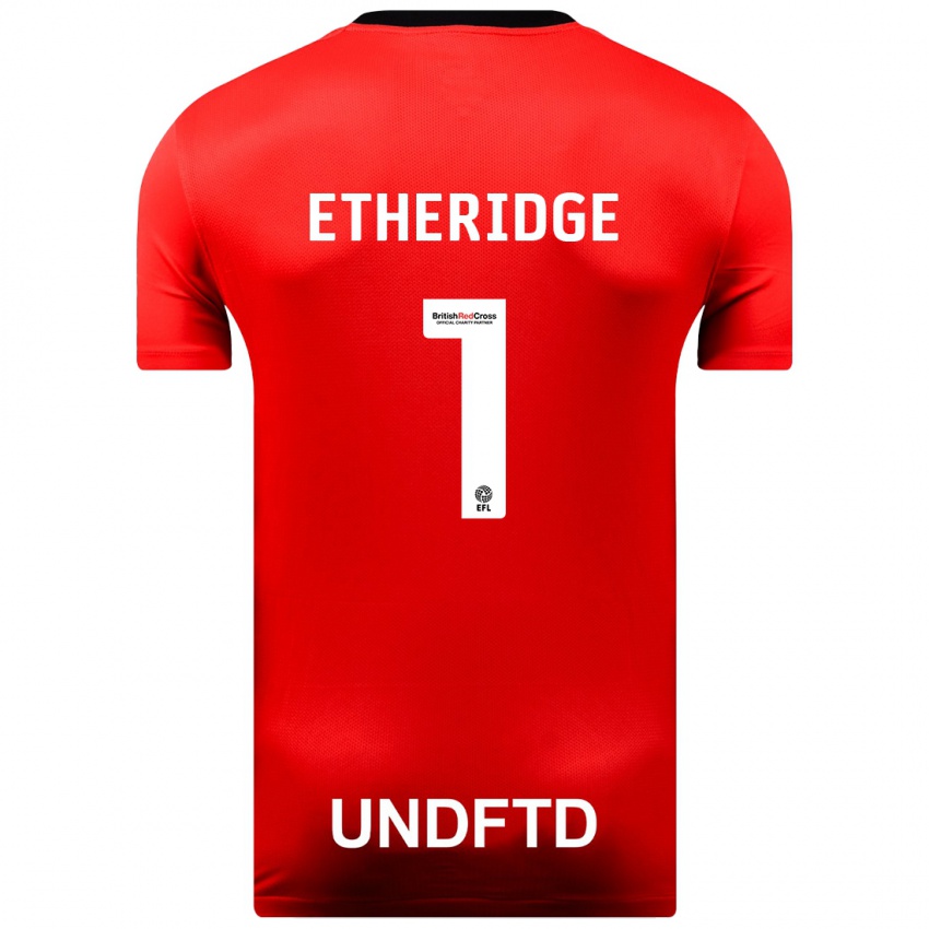 Mænd Neil Etheridge #1 Rød Udebane Spillertrøjer 2023/24 Trøje T-Shirt