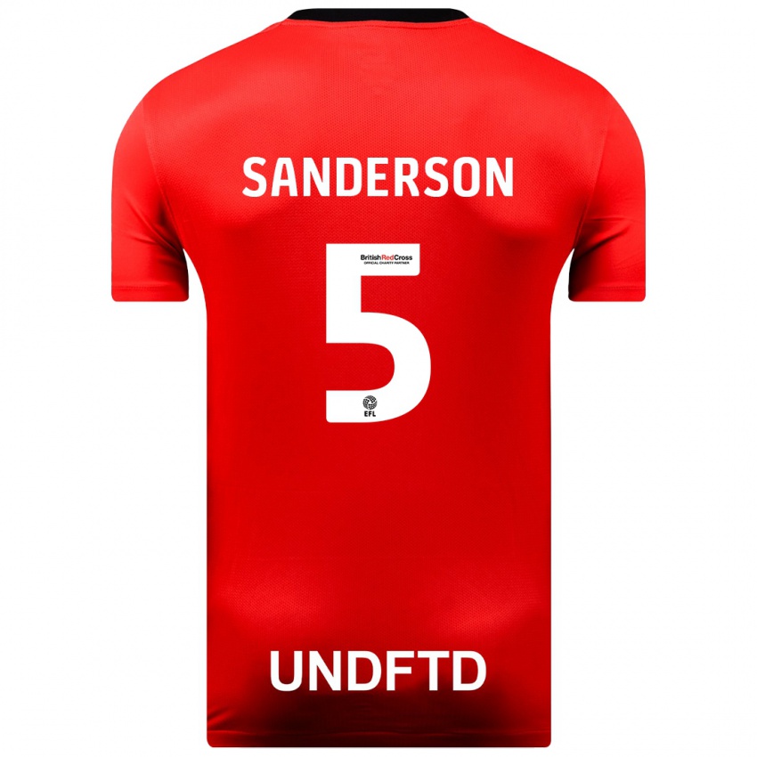 Mænd Dion Sanderson #5 Rød Udebane Spillertrøjer 2023/24 Trøje T-Shirt
