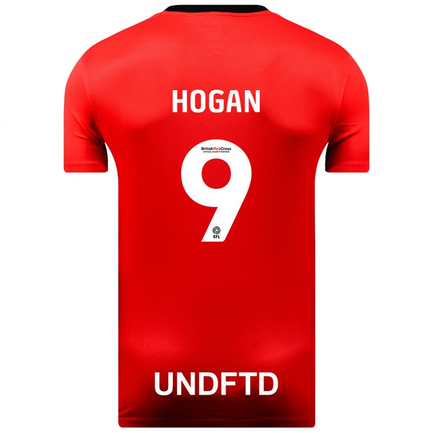 Mænd Scott Hogan #9 Rød Udebane Spillertrøjer 2023/24 Trøje T-Shirt