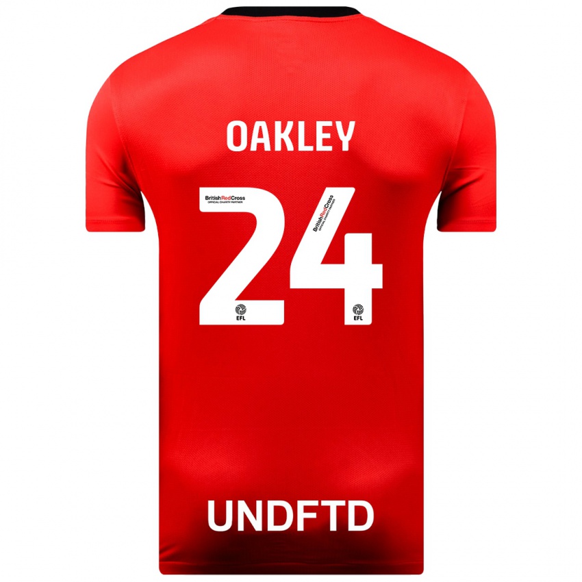 Mænd Marcel Oakley #24 Rød Udebane Spillertrøjer 2023/24 Trøje T-Shirt