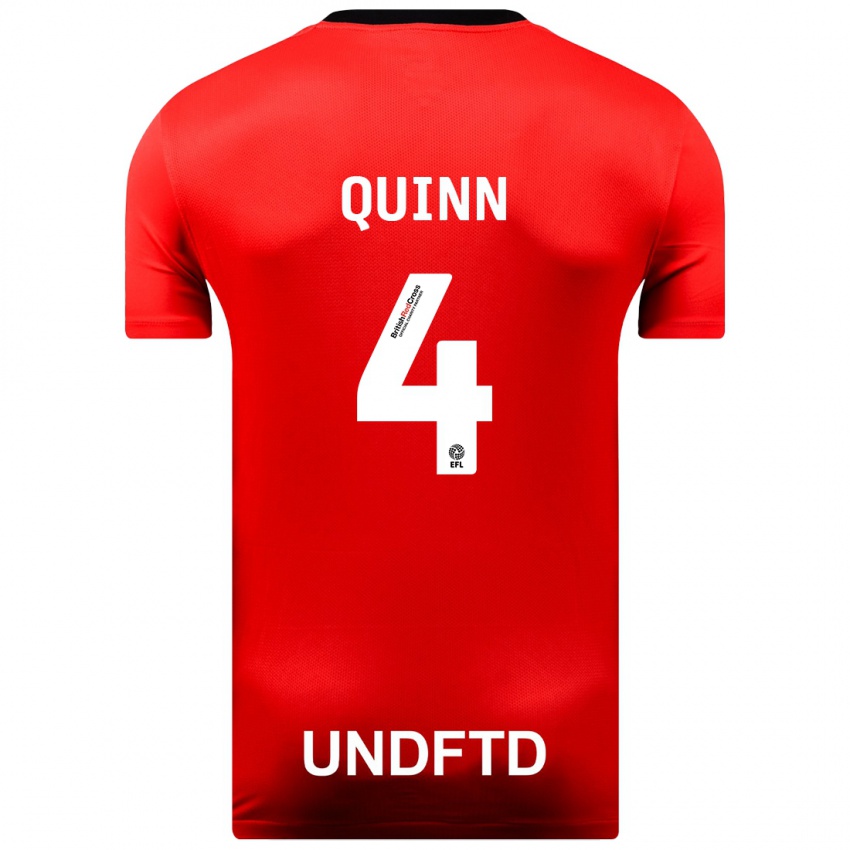 Mænd Louise Catherine Quinn #4 Rød Udebane Spillertrøjer 2023/24 Trøje T-Shirt