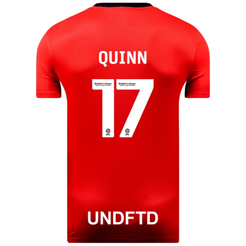 Mænd Lucy Quinn #17 Rød Udebane Spillertrøjer 2023/24 Trøje T-Shirt