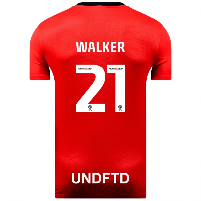 Mænd Claudia Walker #21 Rød Udebane Spillertrøjer 2023/24 Trøje T-Shirt