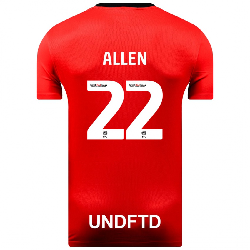 Mænd Remi Allen #22 Rød Udebane Spillertrøjer 2023/24 Trøje T-Shirt