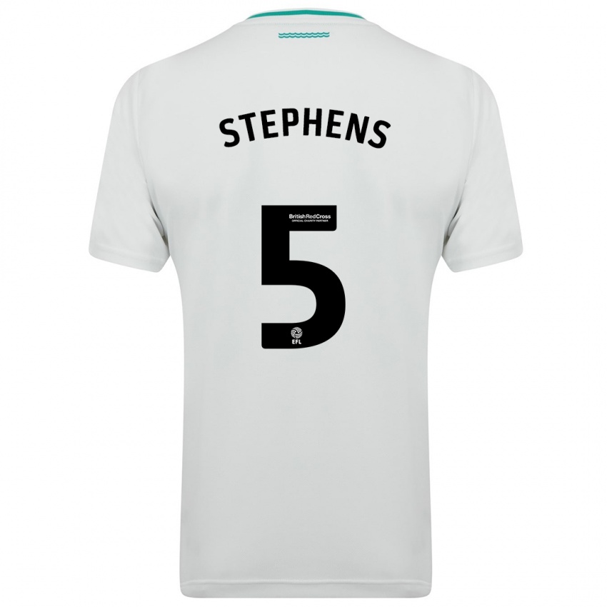 Mænd Jack Stephens #5 Hvid Udebane Spillertrøjer 2023/24 Trøje T-Shirt