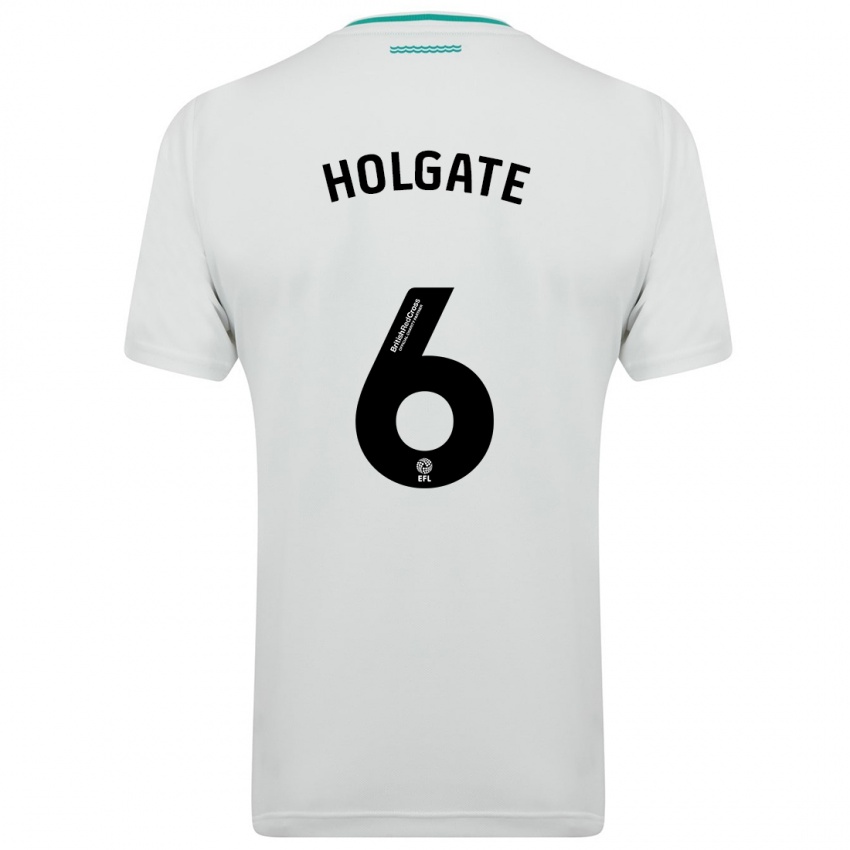 Mænd Mason Holgate #6 Hvid Udebane Spillertrøjer 2023/24 Trøje T-Shirt