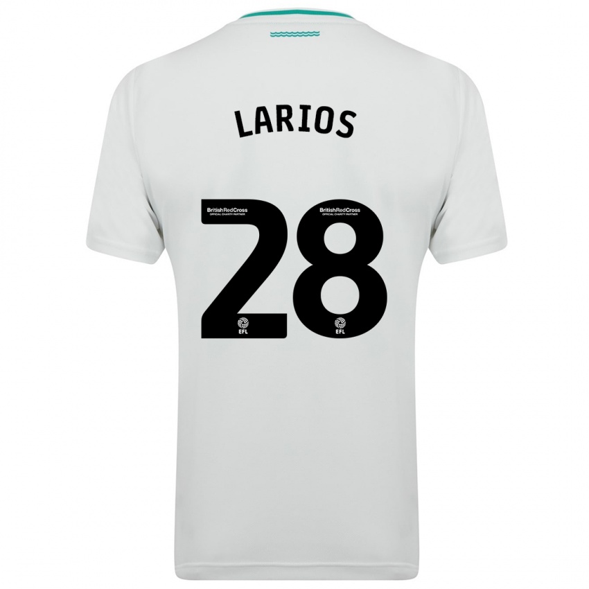 Mænd Juan Larios #28 Hvid Udebane Spillertrøjer 2023/24 Trøje T-Shirt