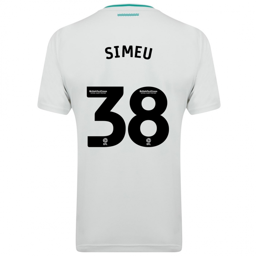 Mænd Dynel Simeu #38 Hvid Udebane Spillertrøjer 2023/24 Trøje T-Shirt