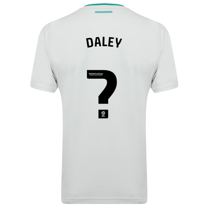 Mænd Aston Daley #0 Hvid Udebane Spillertrøjer 2023/24 Trøje T-Shirt