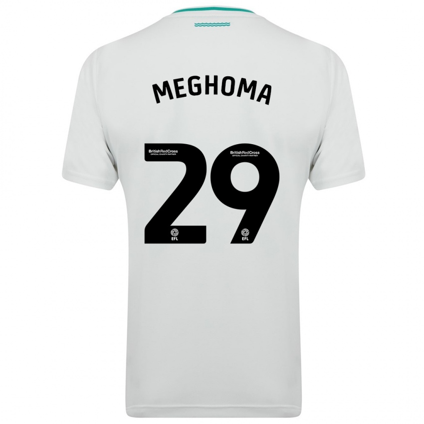 Mænd Jayden Meghoma #29 Hvid Udebane Spillertrøjer 2023/24 Trøje T-Shirt