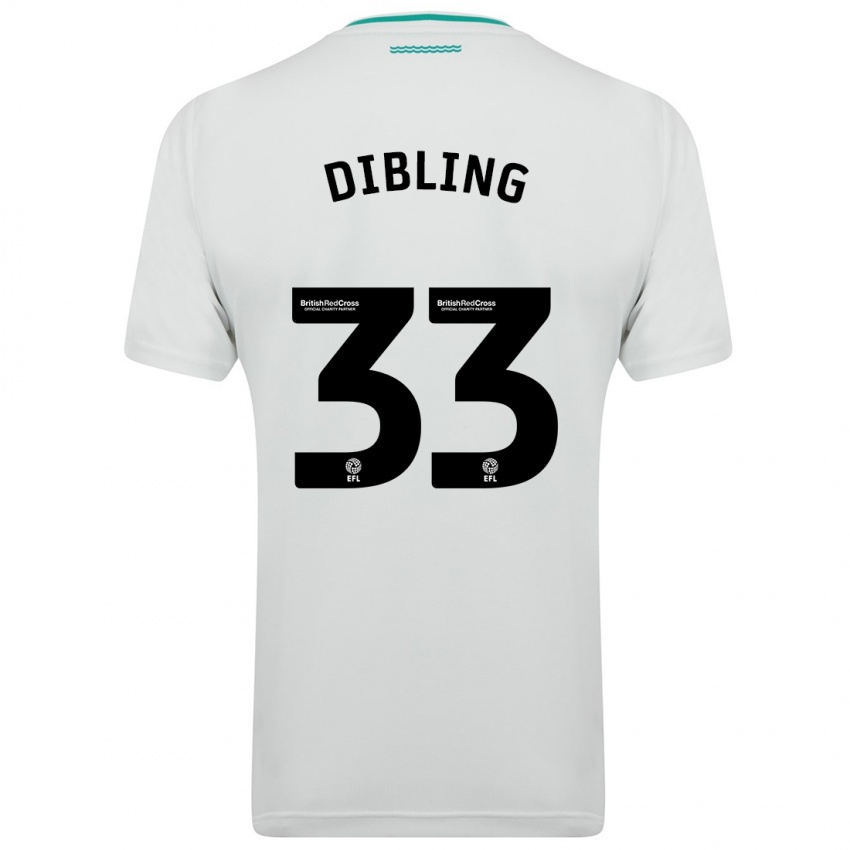 Mænd Tyler Dibling #33 Hvid Udebane Spillertrøjer 2023/24 Trøje T-Shirt