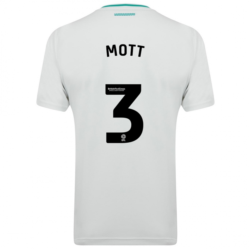 Mænd Millicent Mott #3 Hvid Udebane Spillertrøjer 2023/24 Trøje T-Shirt