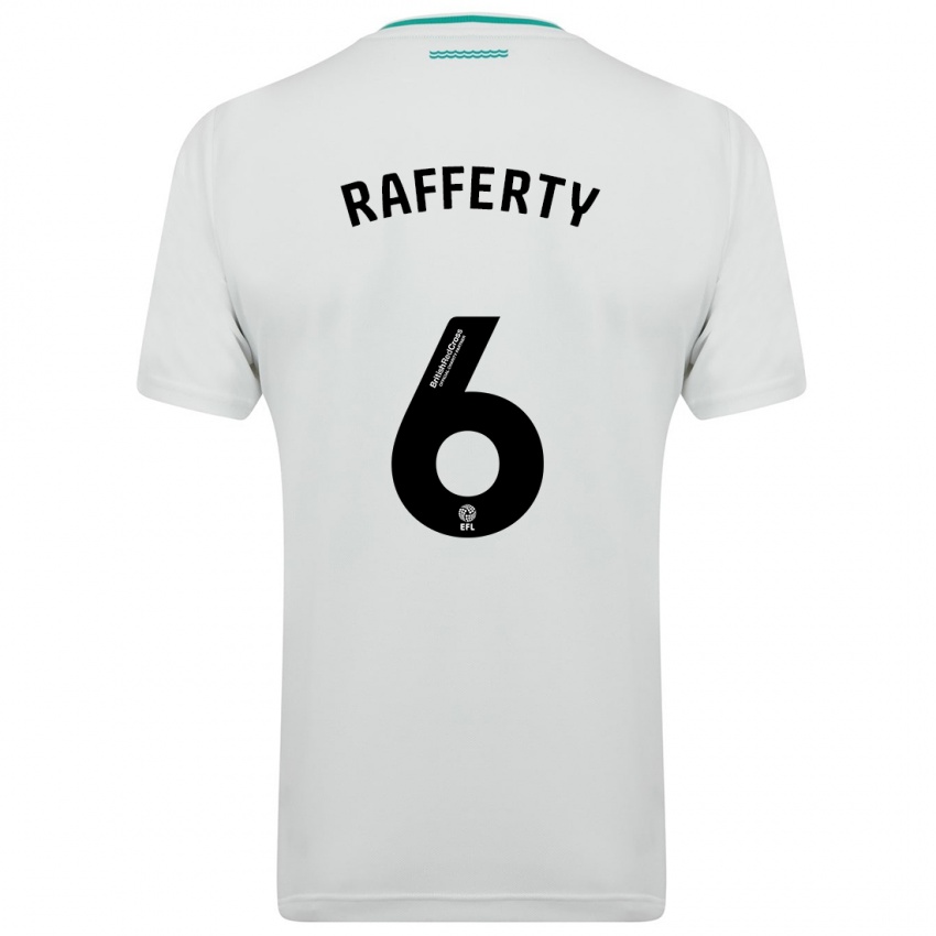 Mænd Laura Rafferty #6 Hvid Udebane Spillertrøjer 2023/24 Trøje T-Shirt