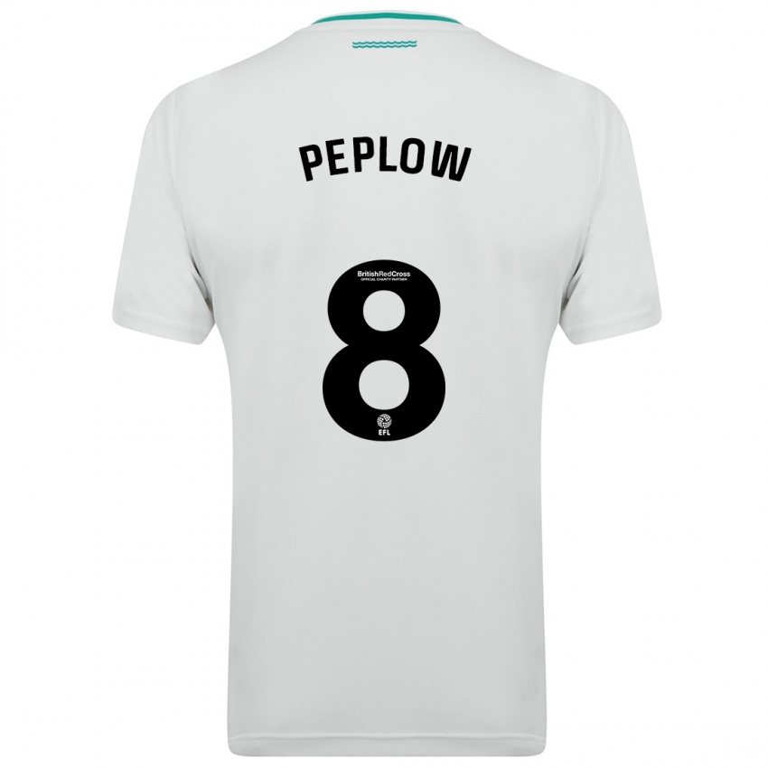 Mænd Chloe Peplow #8 Hvid Udebane Spillertrøjer 2023/24 Trøje T-Shirt
