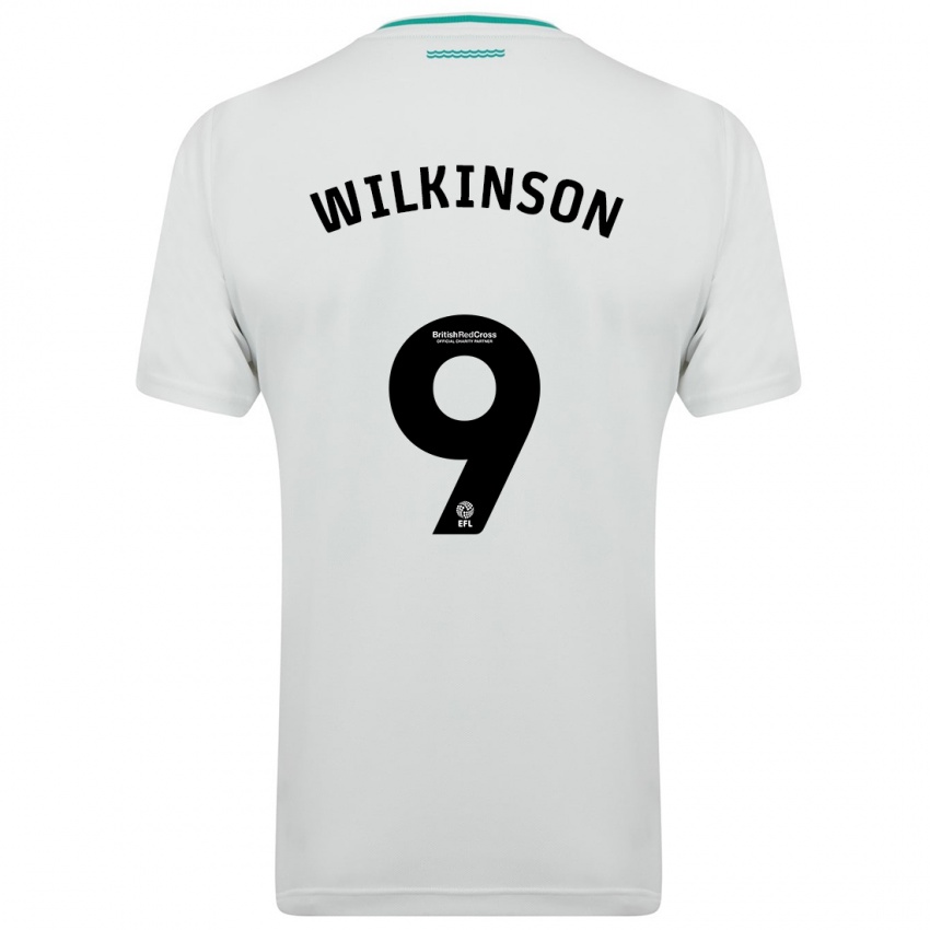 Mænd Katie Wilkinson #9 Hvid Udebane Spillertrøjer 2023/24 Trøje T-Shirt