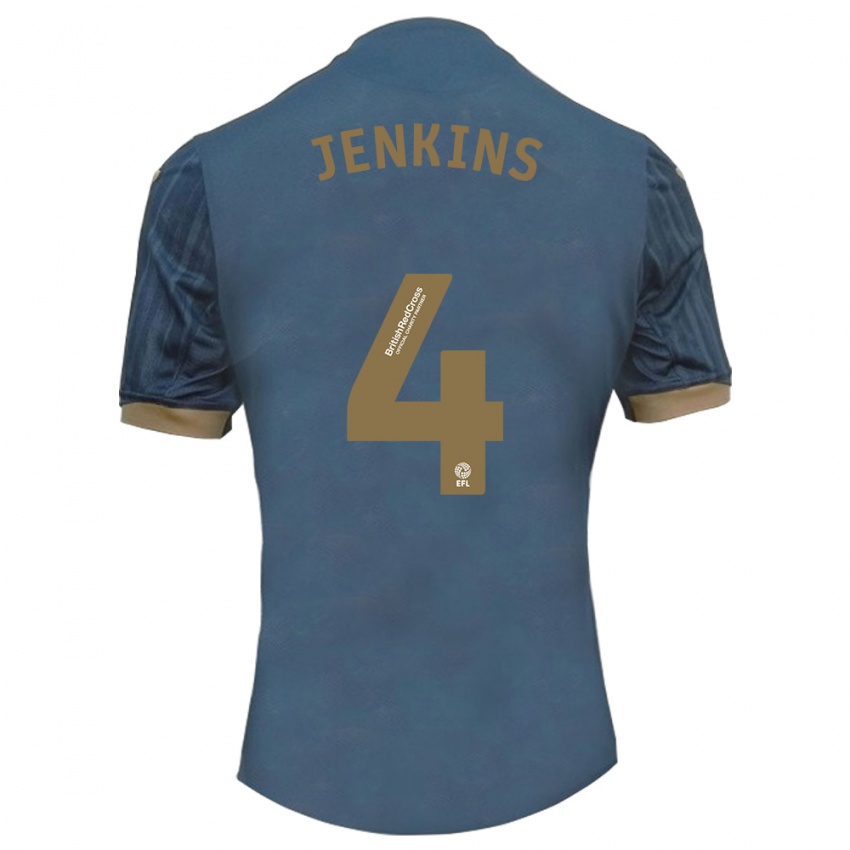 Mænd Shaunna Jenkins #4 Mørk Blågrøn Udebane Spillertrøjer 2023/24 Trøje T-Shirt