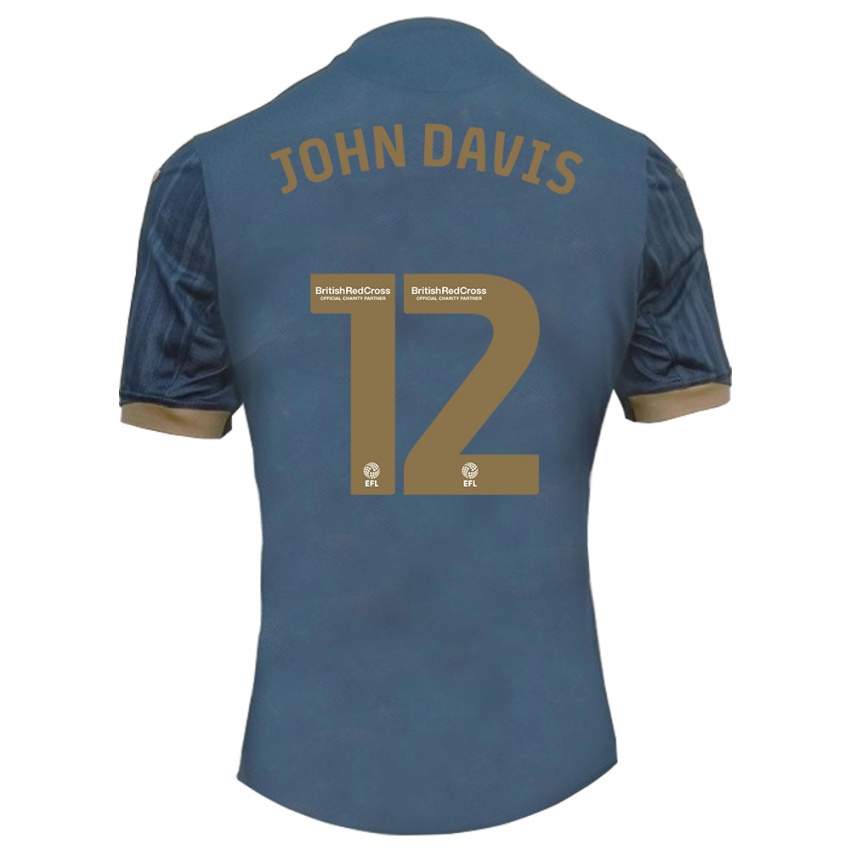 Mænd Stacey John-Davis #12 Mørk Blågrøn Udebane Spillertrøjer 2023/24 Trøje T-Shirt