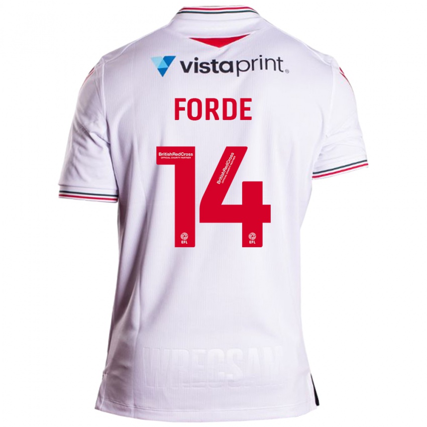 Mænd Anthony Forde #14 Hvid Udebane Spillertrøjer 2023/24 Trøje T-Shirt