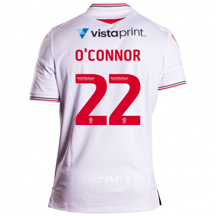 Mænd Thomas O'connor #22 Hvid Udebane Spillertrøjer 2023/24 Trøje T-Shirt