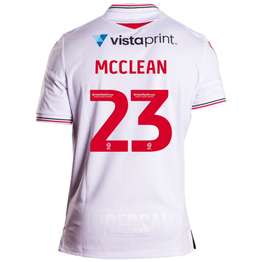 Mænd James Mcclean #23 Hvid Udebane Spillertrøjer 2023/24 Trøje T-Shirt