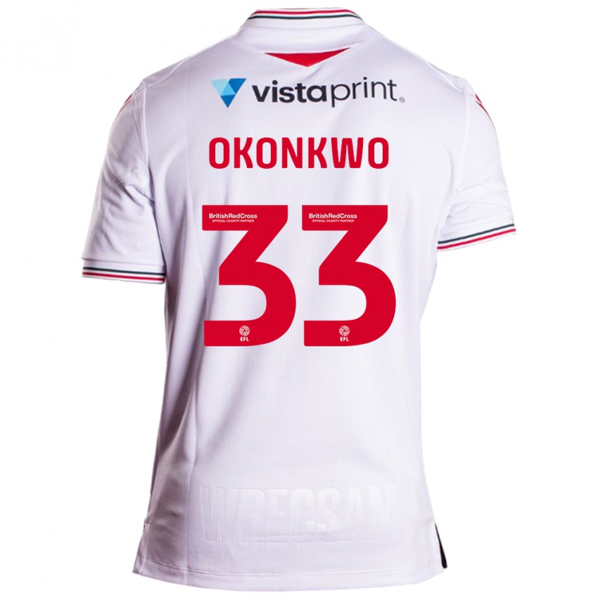 Mænd Arthur Okonkwo #33 Hvid Udebane Spillertrøjer 2023/24 Trøje T-Shirt
