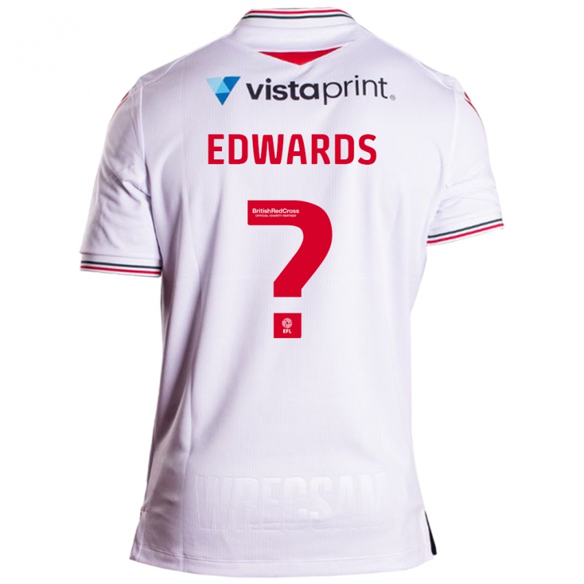 Mænd Callum Edwards #0 Hvid Udebane Spillertrøjer 2023/24 Trøje T-Shirt