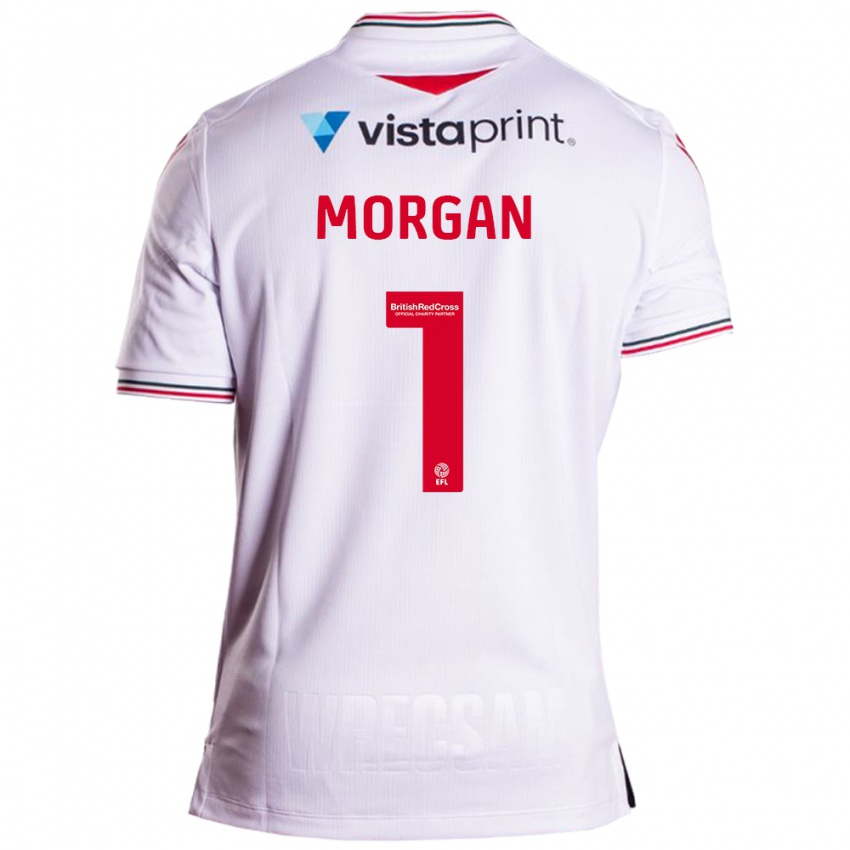 Mænd Delyth Morgan #1 Hvid Udebane Spillertrøjer 2023/24 Trøje T-Shirt